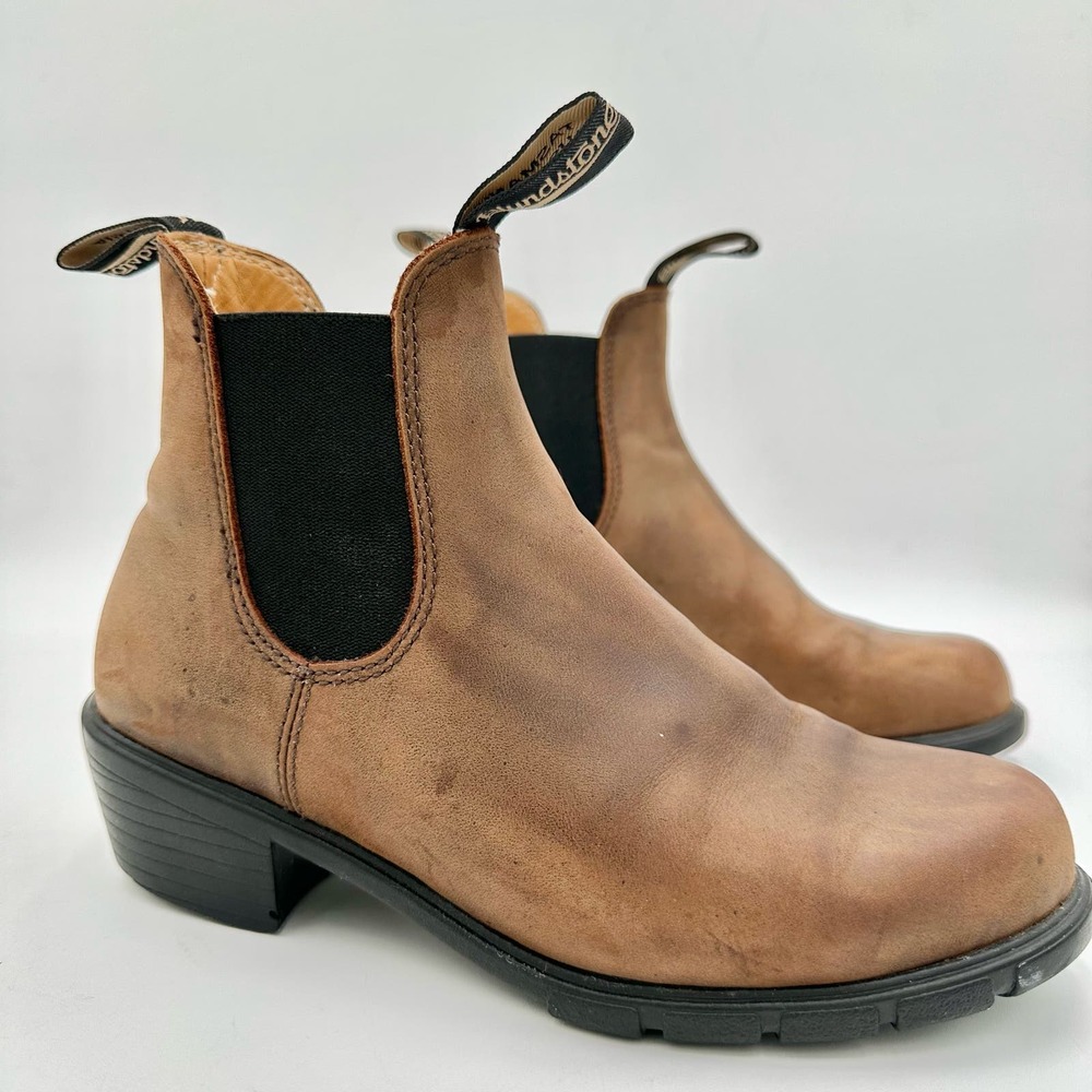 Blundstone Heeled Rustic Brown Original Chelsea Boots Women's Size 7.5